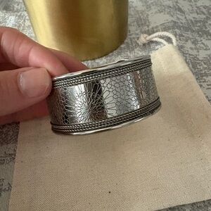 Silver Floral Cuff Bracelet